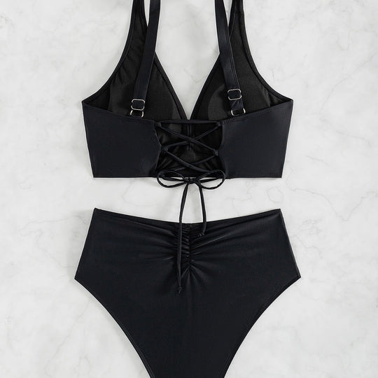Damen Hochtaillierter Bade-Bikini EB