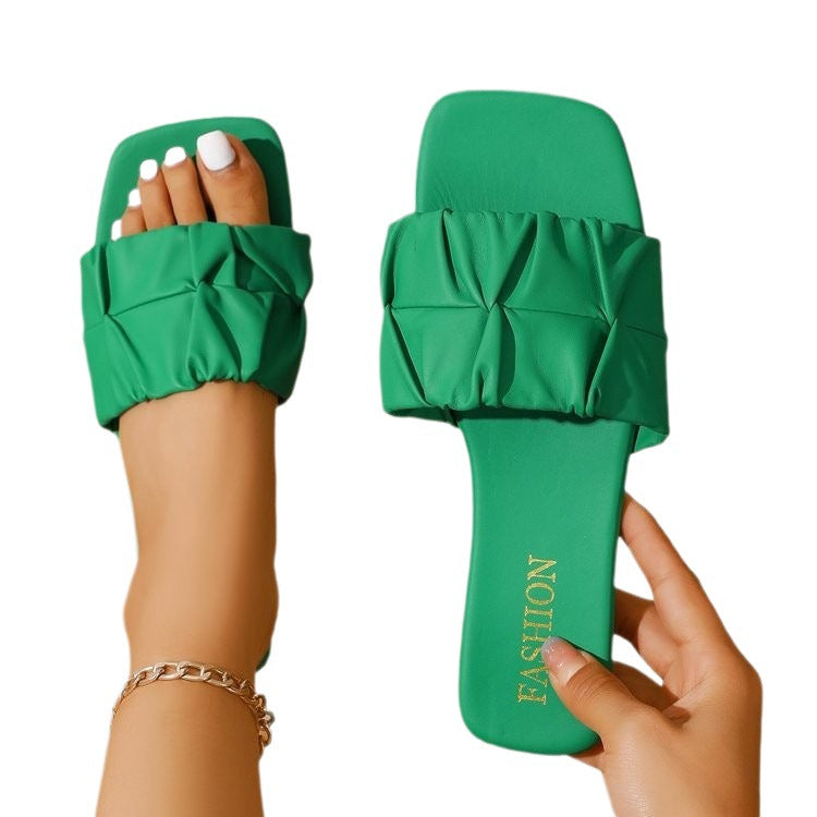 Damen Modische und bequeme Slipper mit elegantem Riemendetail EB