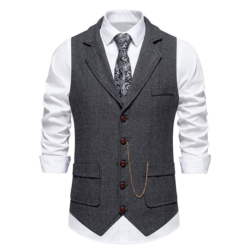 Herren elegante Weste mit zeitgemäßem Schnitt und feiner Struktur EB