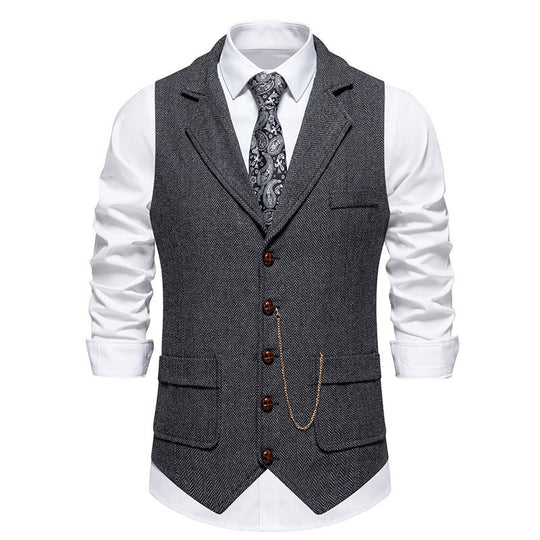 Herren elegante Weste mit zeitgemäßem Schnitt und feiner Struktur EB