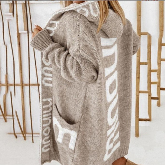 Damen gemütlicher Hooded Cardigan EB