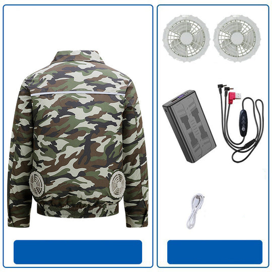 Herren nan atmungsaktive Kühljacke mit integrierten USB-Lüftern EB