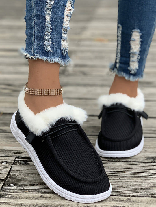 Damen Flauschige Slip-On Hausschuhe mit weichem Innenfutter EB