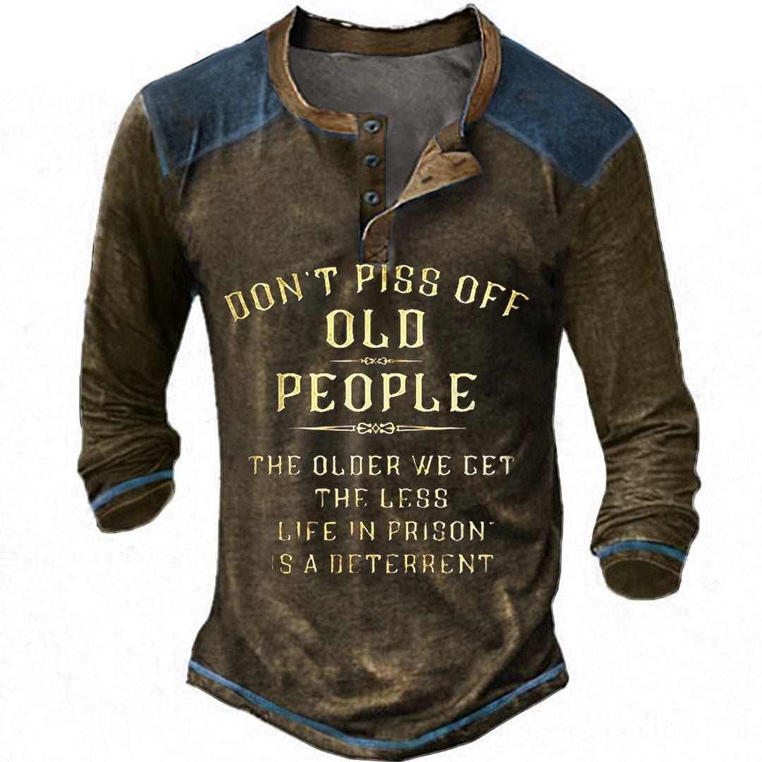 Herren lässiges Langarmshirt mit originellem Druck EB
