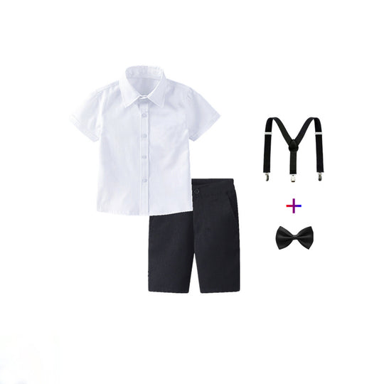 Damen festliches Hemd und Shorts Set mit Hosenträgern EB