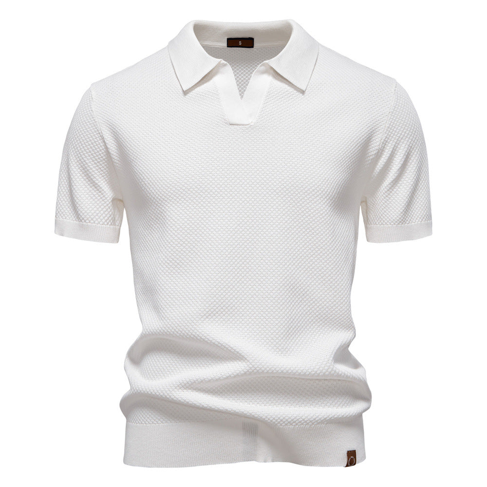 Herren Kurzärmliges Polo-Shirt mit strukturiertem Design EB