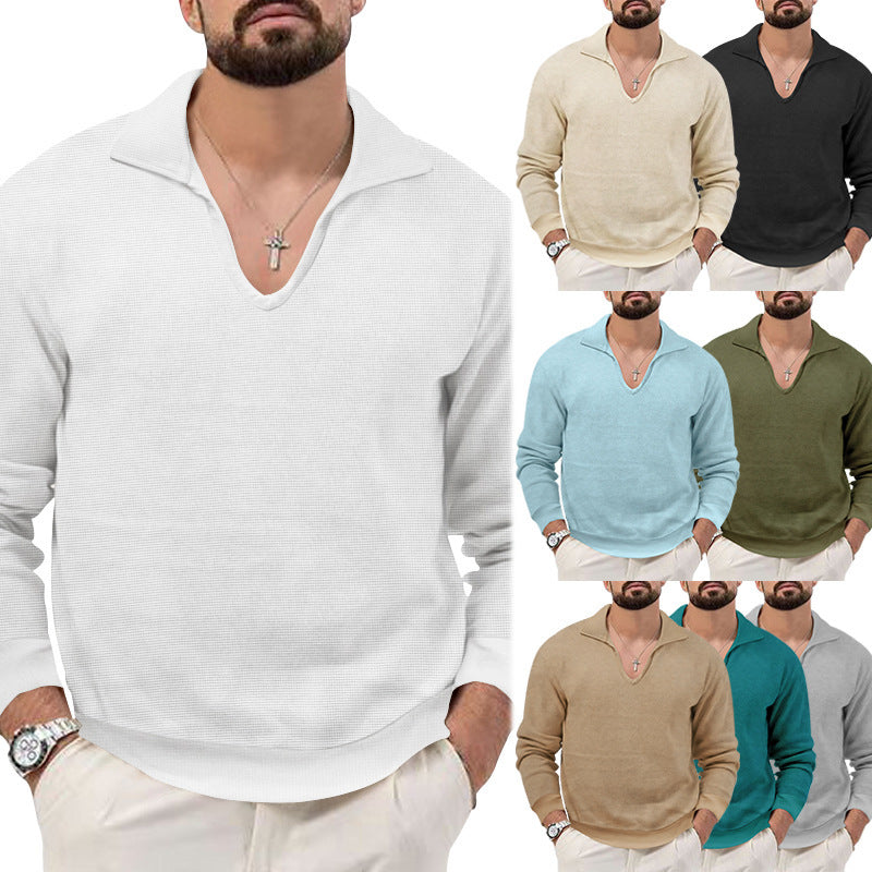 Herren modischer V-Ausschnitt Pullover aus atmungsaktivem Strickmaterial EB