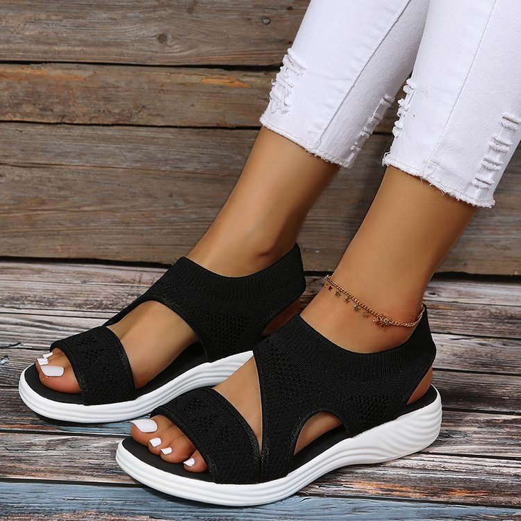 Damen bequeme und atmungsaktive Sandalen mit elastischen Riemen EB