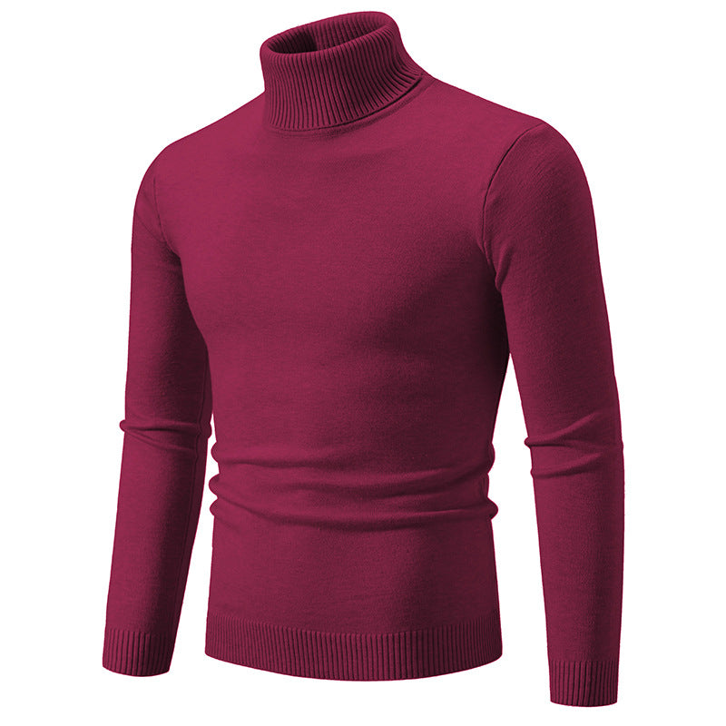 Herren nan Slim-Fit Rollkragenpullover aus Feinstrick mit geripptem Stehkragen und elastischem Bund EB