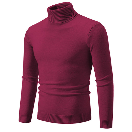 Herren nan Slim-Fit Rollkragenpullover aus Feinstrick mit geripptem Stehkragen und elastischem Bund EB