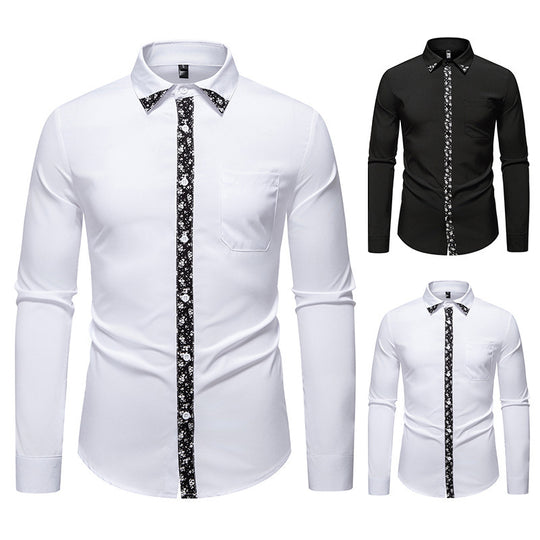 Herren Hemd mit floralem Design und eleganter Knopfleiste EB
