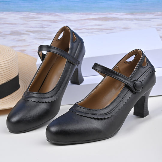 Damen Absatzschuhe mit verstellbarem Riemen und eleganter Schnalle EB