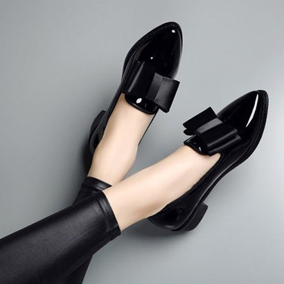 Damen Elegante Ballerinas mit großem Schleifendetail EB