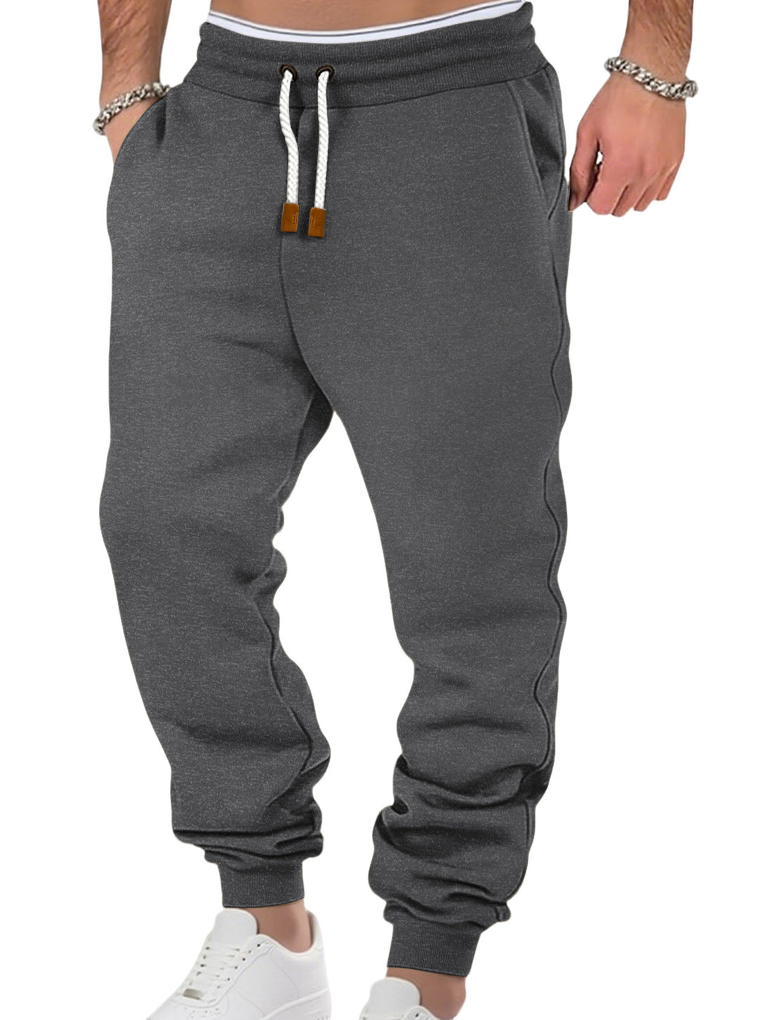 Herren nan komfortable Jogginghose aus hochwertiger Baumwollmischung mit elastischem Bund Kordelzug und Bündchen EB