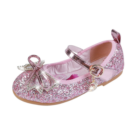 Mädchen Glitzernde Ballerina-Schuhe mit Schleifen- und Strassverzierungen EB