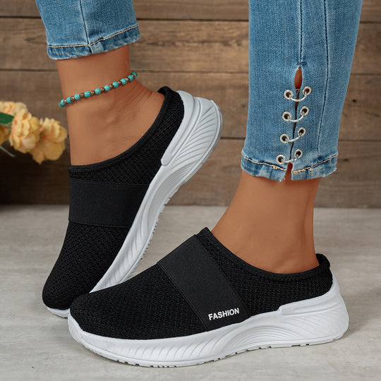 Damen Bequeme Slip-On Freizeitschuhe mit elastischem Riemen EB