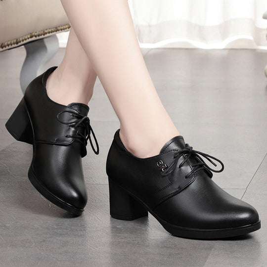 Damen Elegante Schnürschuhe mit bequemem Blockabsatz und modischem Design EB