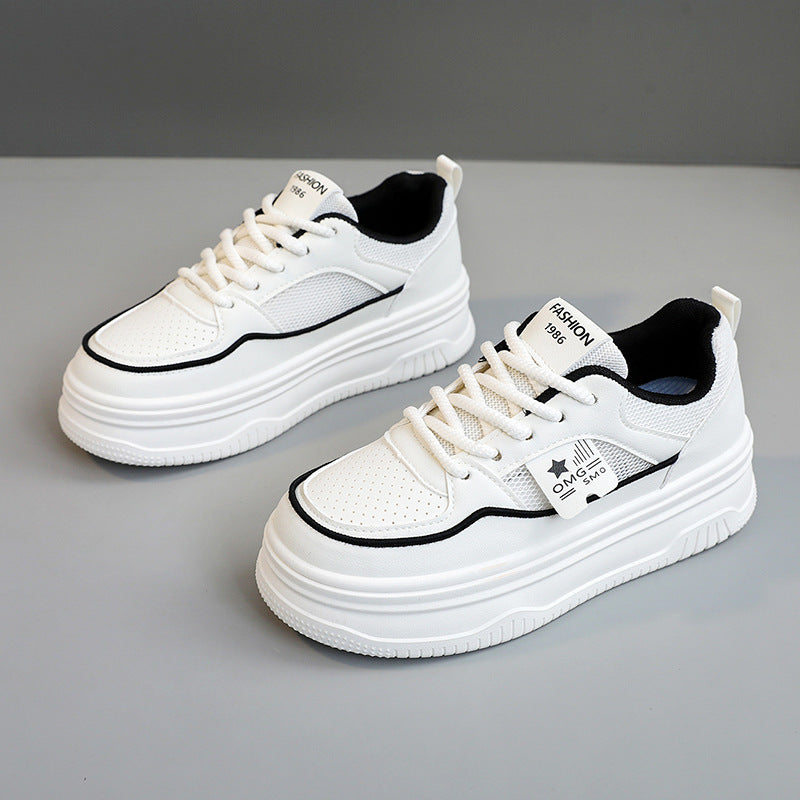 Damen Sneakers mit erhöhtem Sohlenprofil und atmungsaktiver Mesh-Oberfläche EB