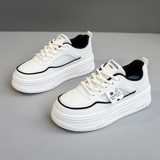 Damen Sneakers mit erhöhtem Sohlenprofil und atmungsaktiver Mesh-Oberfläche EB