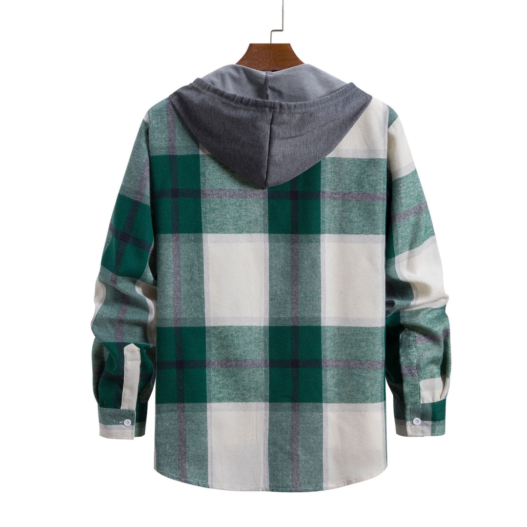 Herren Freizeit-Hemdjacke mit praktischer Kapuze und modernem Karomuster EB