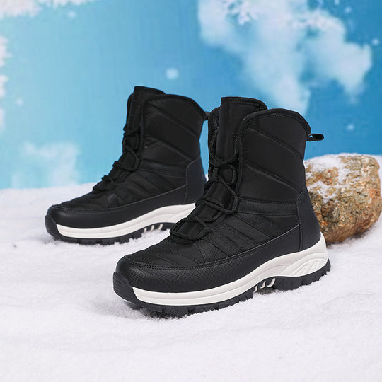 Damen gefütterte Winterstiefel mit rutschfester Sohle und elastischem Schnellschnürsystem EB