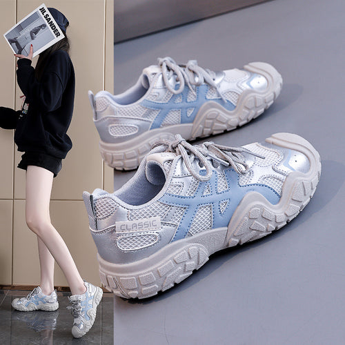 Damen Sportliche Sneakers mit atmungsaktivem Obermaterial und robustem Profil EB