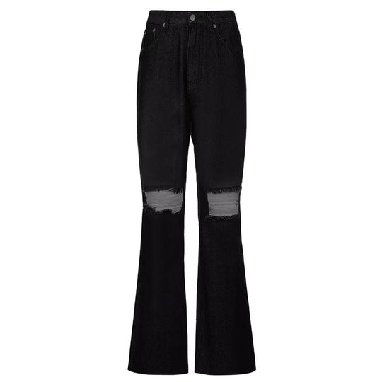 Damen Flared Jeans mit geschmackvollem Distressed-Design EB