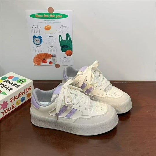 Damen Modische Low-Top Sneakers mit atmungsaktiver Sohle und auffälligem Design EB