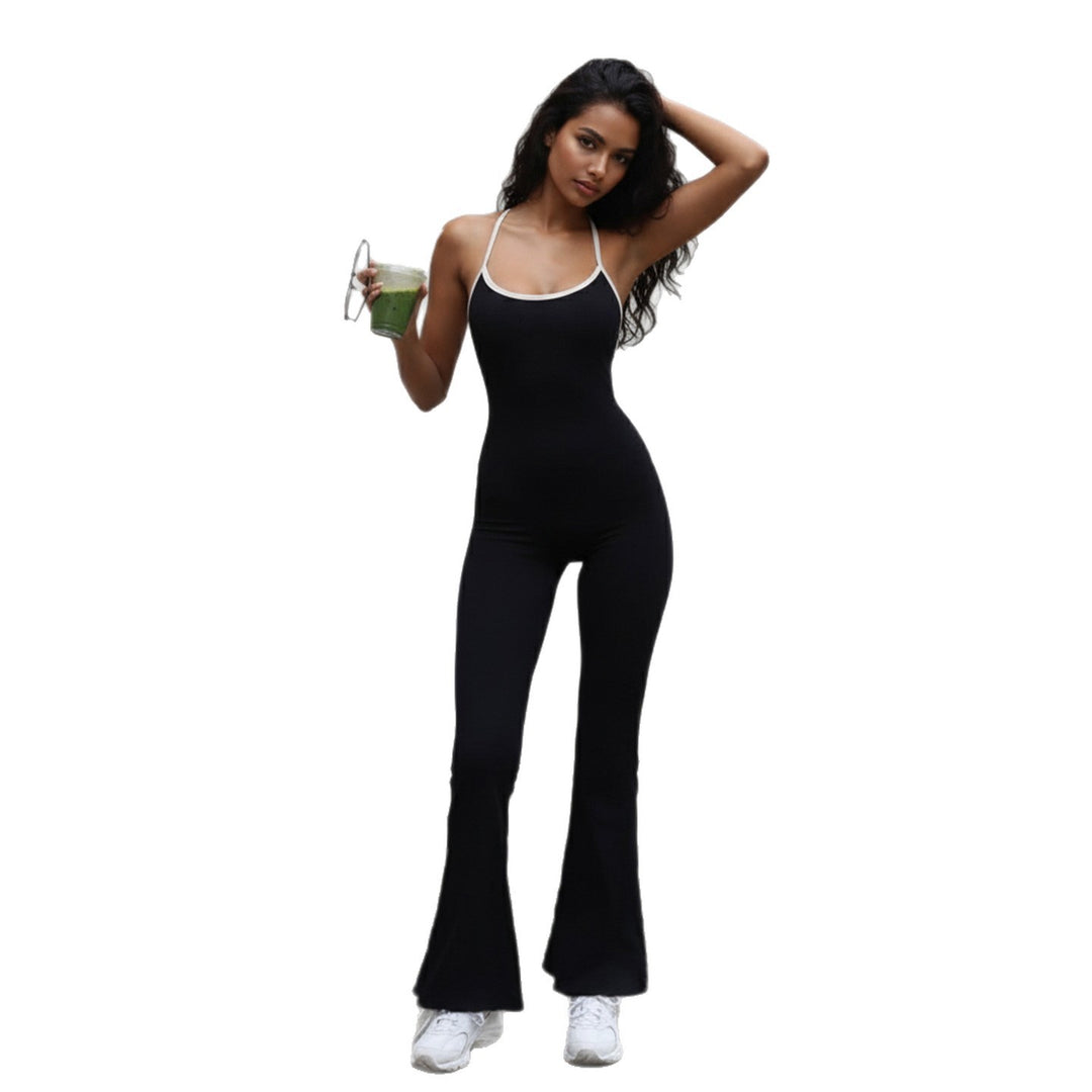Damen Fluffiger Jumpsuit mit weiten Beinen und raffiniertem Rückenausschnitt EB