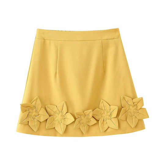 Damen Crop-Top und Röcken-Set mit floralen Applikationen EB