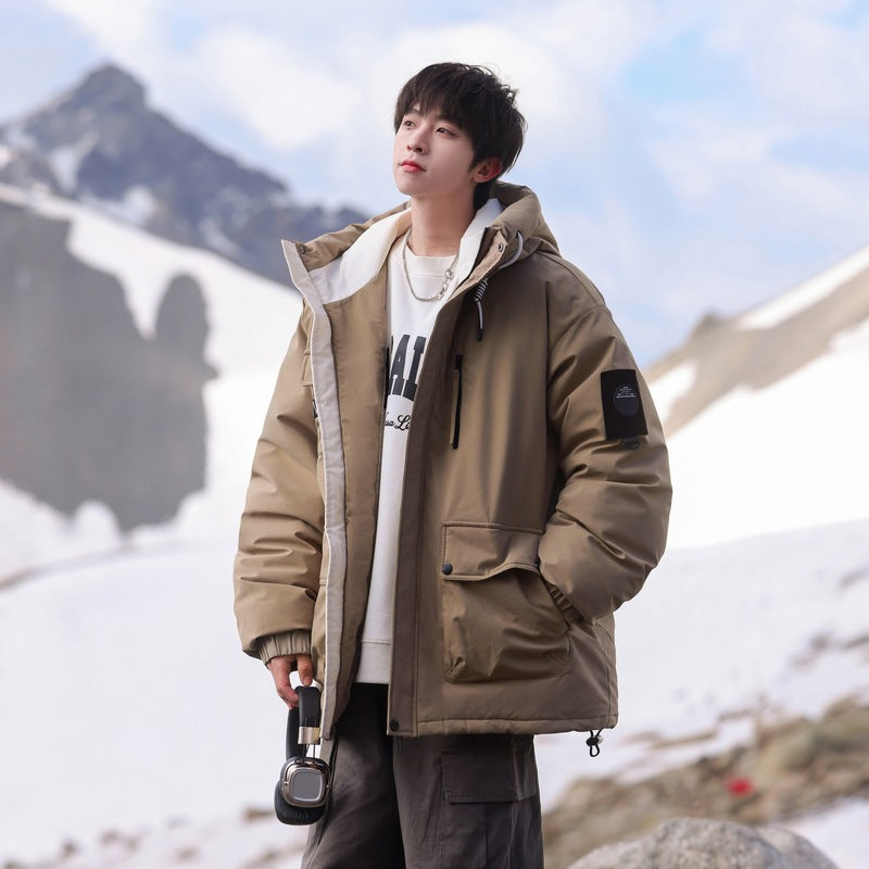 Herren isolierte Outdoor-Pufferjacke mit multifunktionalen Taschen und verstellbarem Kapuzensystem EB
