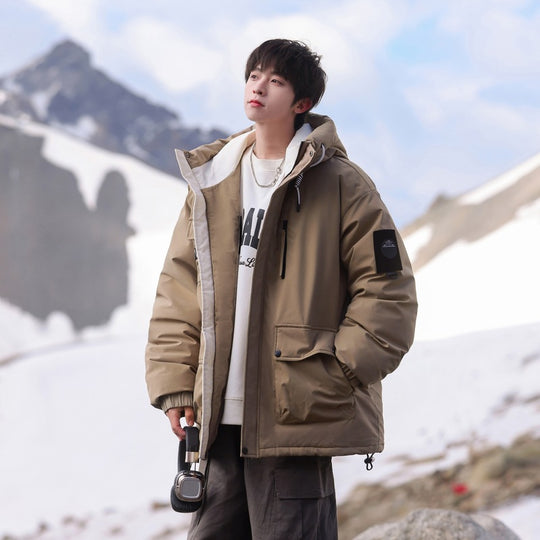 Herren isolierte Outdoor-Pufferjacke mit multifunktionalen Taschen und verstellbarem Kapuzensystem EB