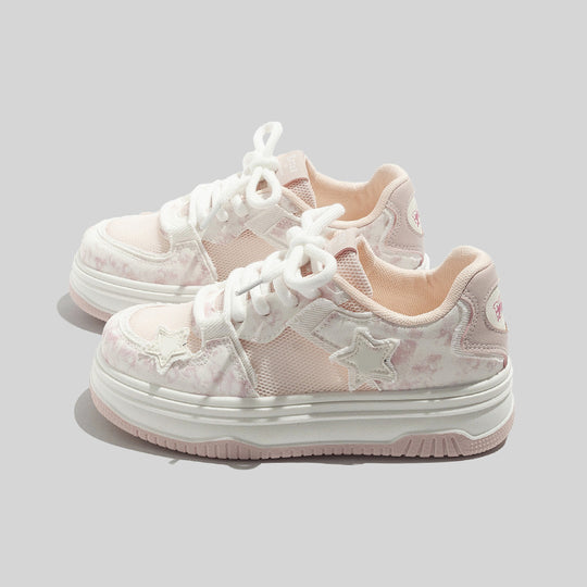 Damen Sneakers im sportlichen Style mit dekorativem Sternen-Muster und atmungsaktiven Obermaterialien EB
