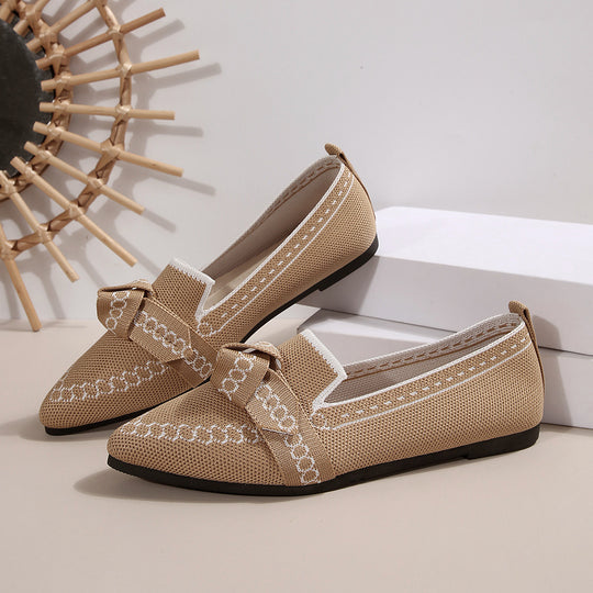 Damen elegante Mokassins mit dekorativem Schleifen-Detail EB