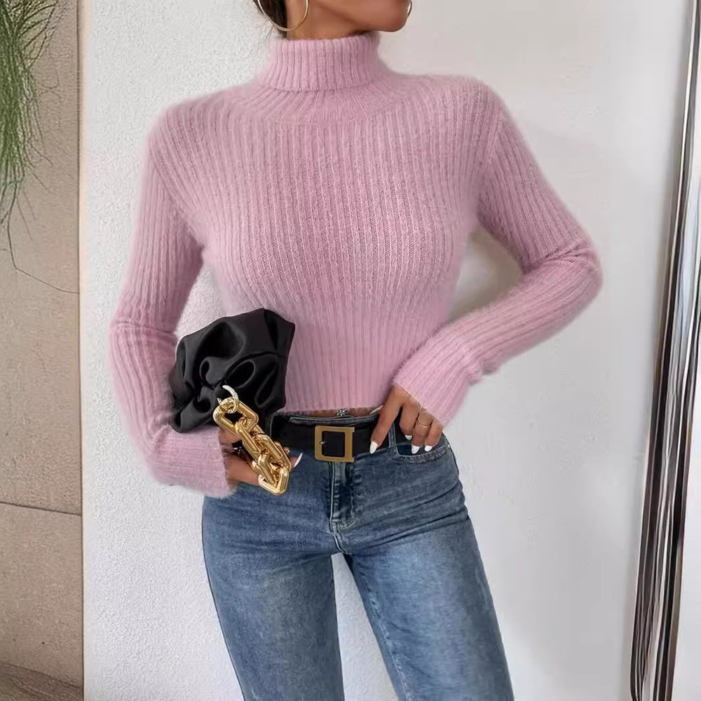 Damen Chic Rollkragenpullover aus feinem Strick EB