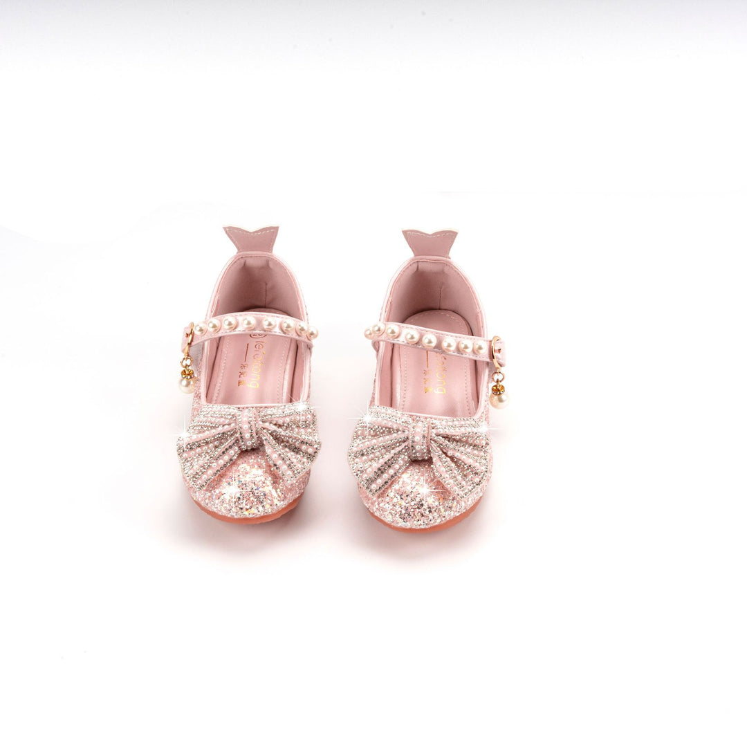 Damen Glitzernde Ballerinas mit Perlenverschluss EB
