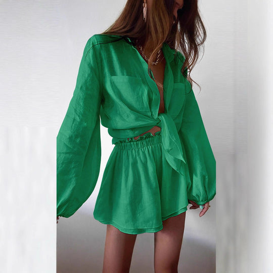 Damen lässiges Leinen Outfit EB