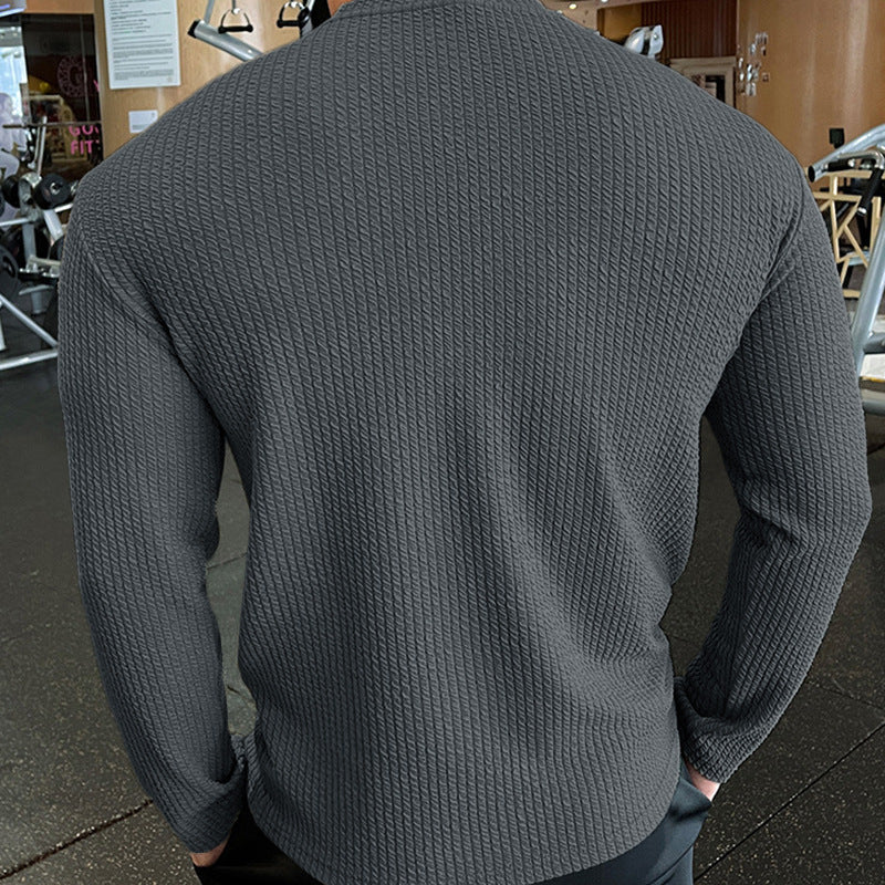 Herren Langarmshirt mit strukturiertem Gewebe EB