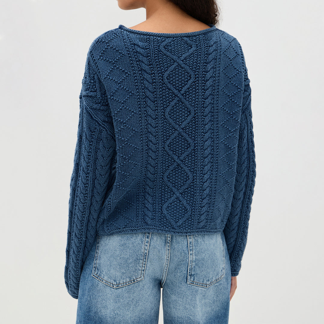 Damen Strickpullover mit amerikanischem Flaggen-Design EB