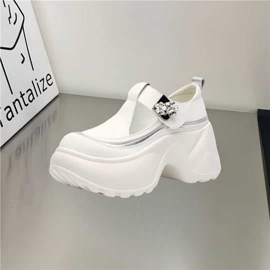 Damen modische Clogs mit auffälligem Absatz und Schmuckdetails EB