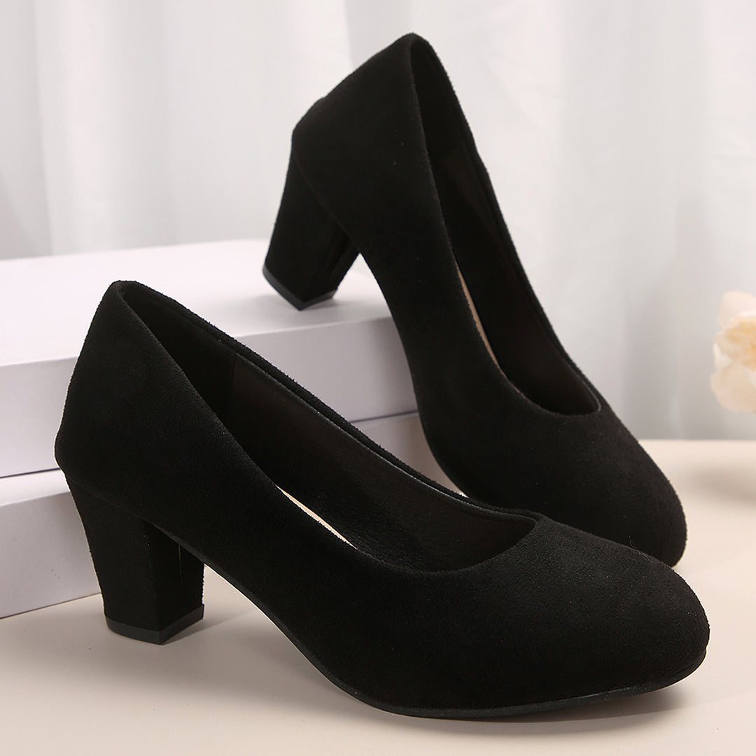 Damen elegante Pumps mit bequemem Blockabsatz EB