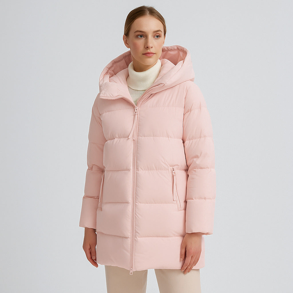 Damen modische Winterjacke im Oversized-Stil mit Kapuze EB