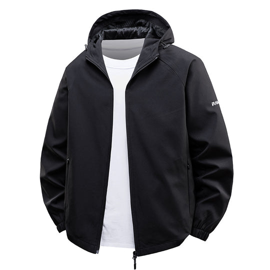 Herren  leichte wasserabweisende Kapuzen-Shell-Jacke mit atmungsaktivem Mesh-Futter EB