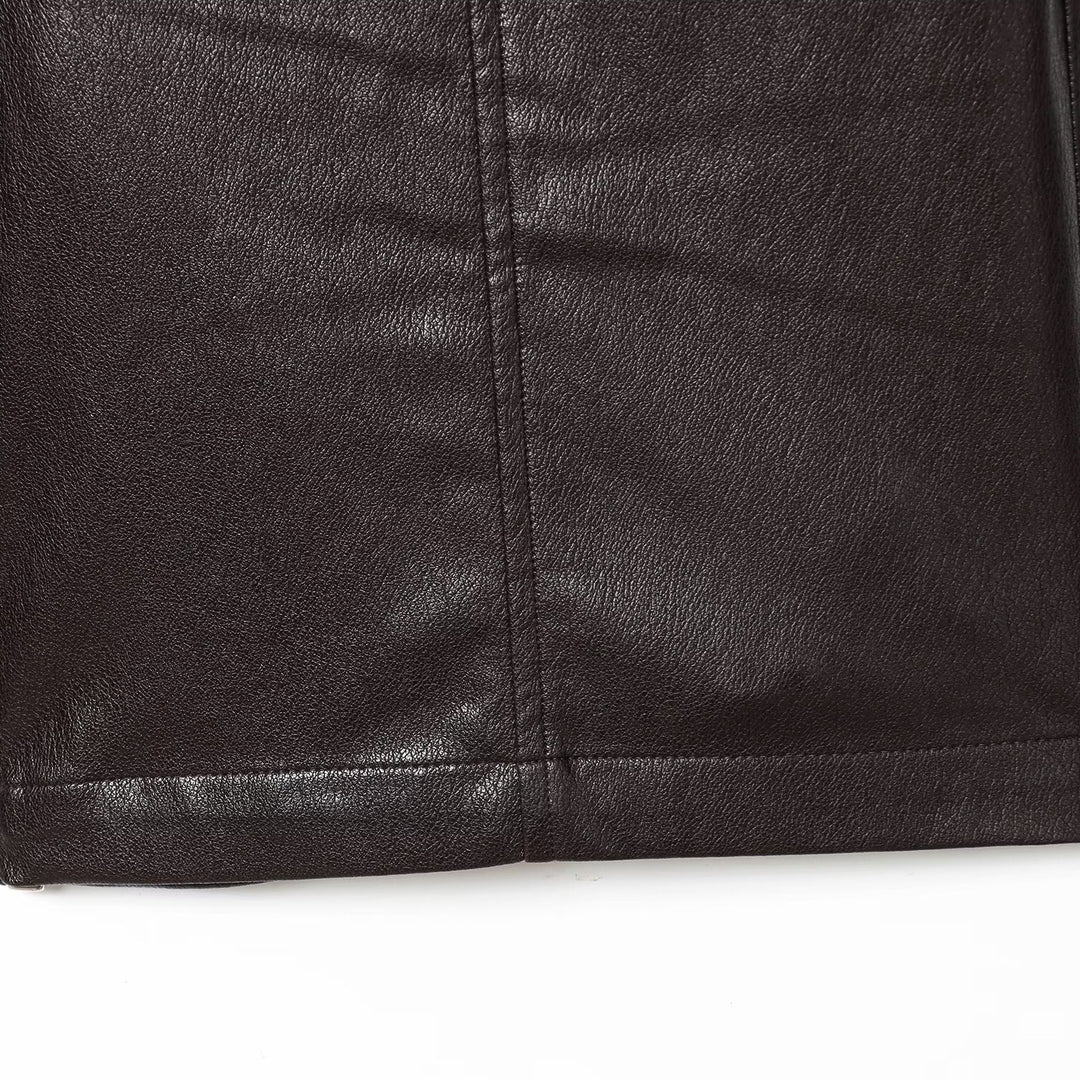 Damen Kunstleder Shorts mit elastischem Bund und modischen Details EB