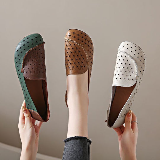 Damen Elegante und bequeme Ballerinas mit atmungsaktiver Oberflächenstruktur EB