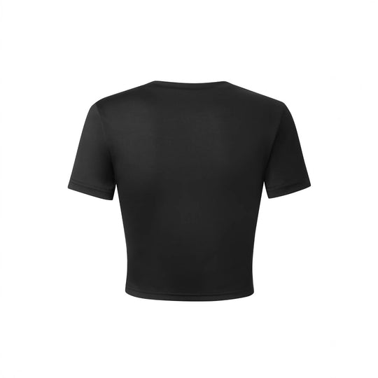 Damen Crop-T-Shirt mit retro Universität Aufdruck EB
