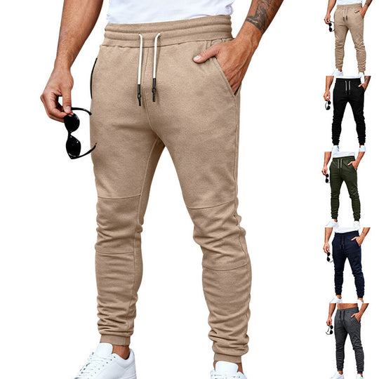 Herren nan tapered Jogginghose mit Kniepasse, elastischem Tunnelzugbund und Reißverschlusstaschen EB