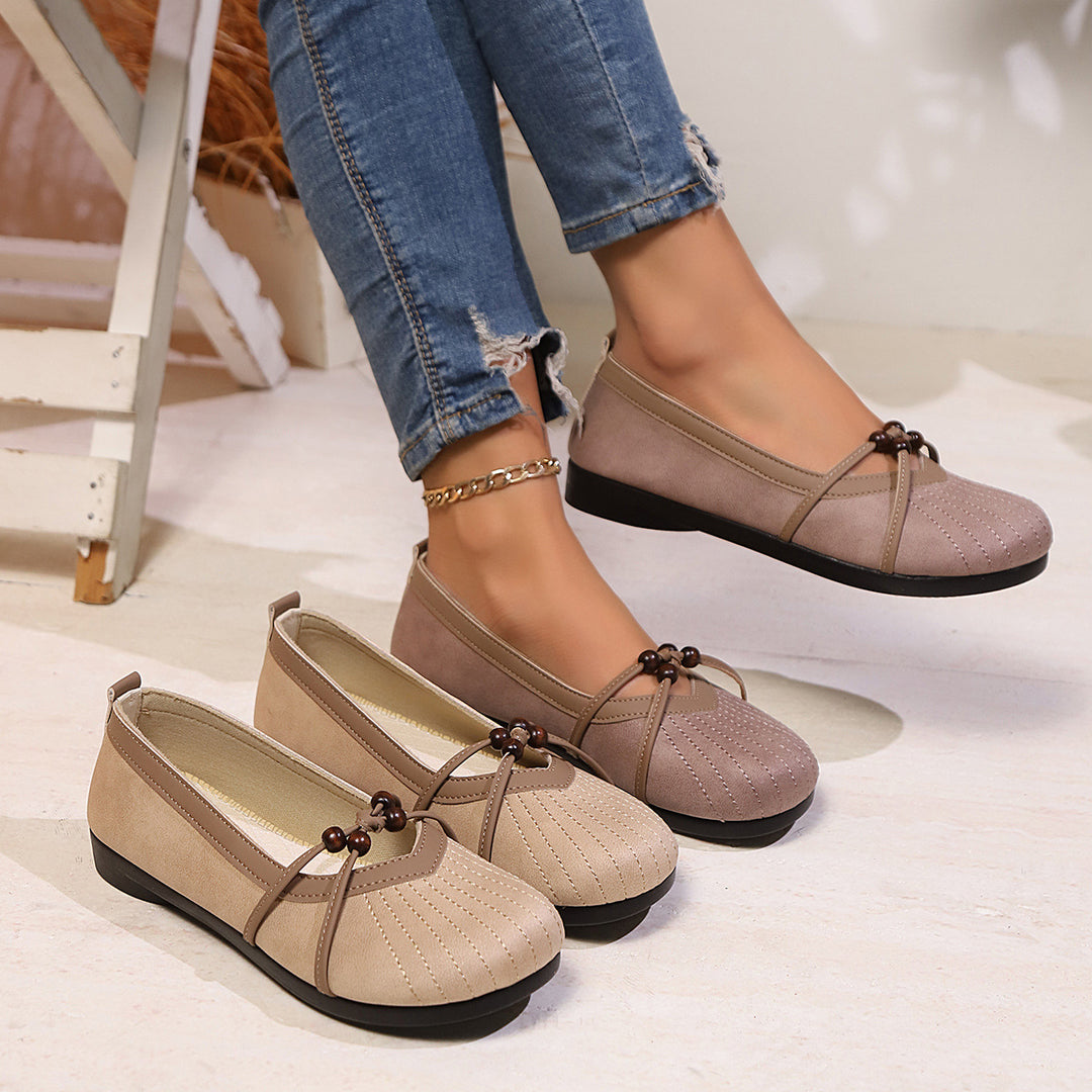 Damen schicke Ballerinas mit dekorativer Schleifen-Applikation EB