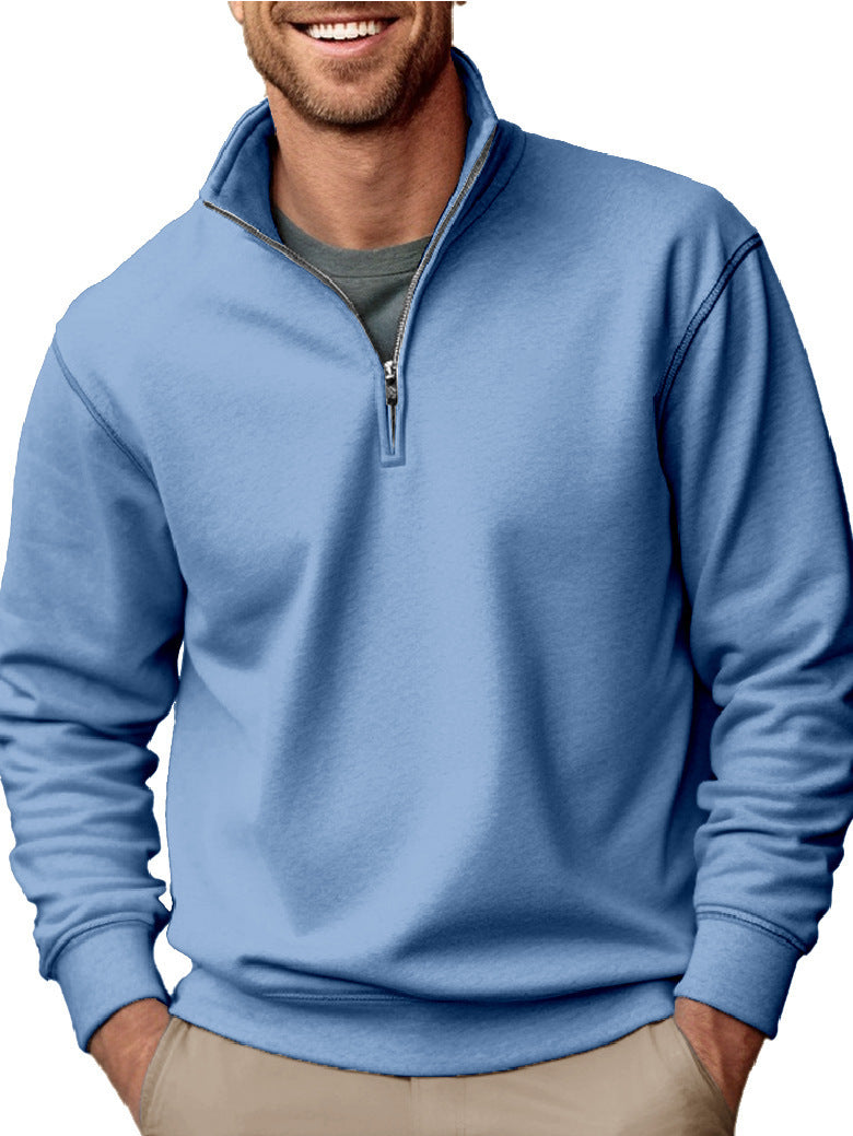 Herren nan Halbzip-Sweatshirt mit Stehkragen und weichem Fleece-Innenfutter EB