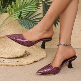 Damen elegante Mules mit komfortablem Blockabsatz EB